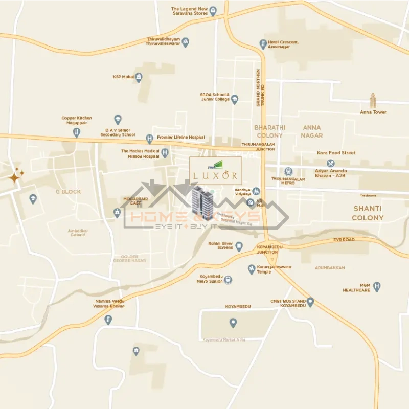 TVS EMERALD LUXOR Location Map